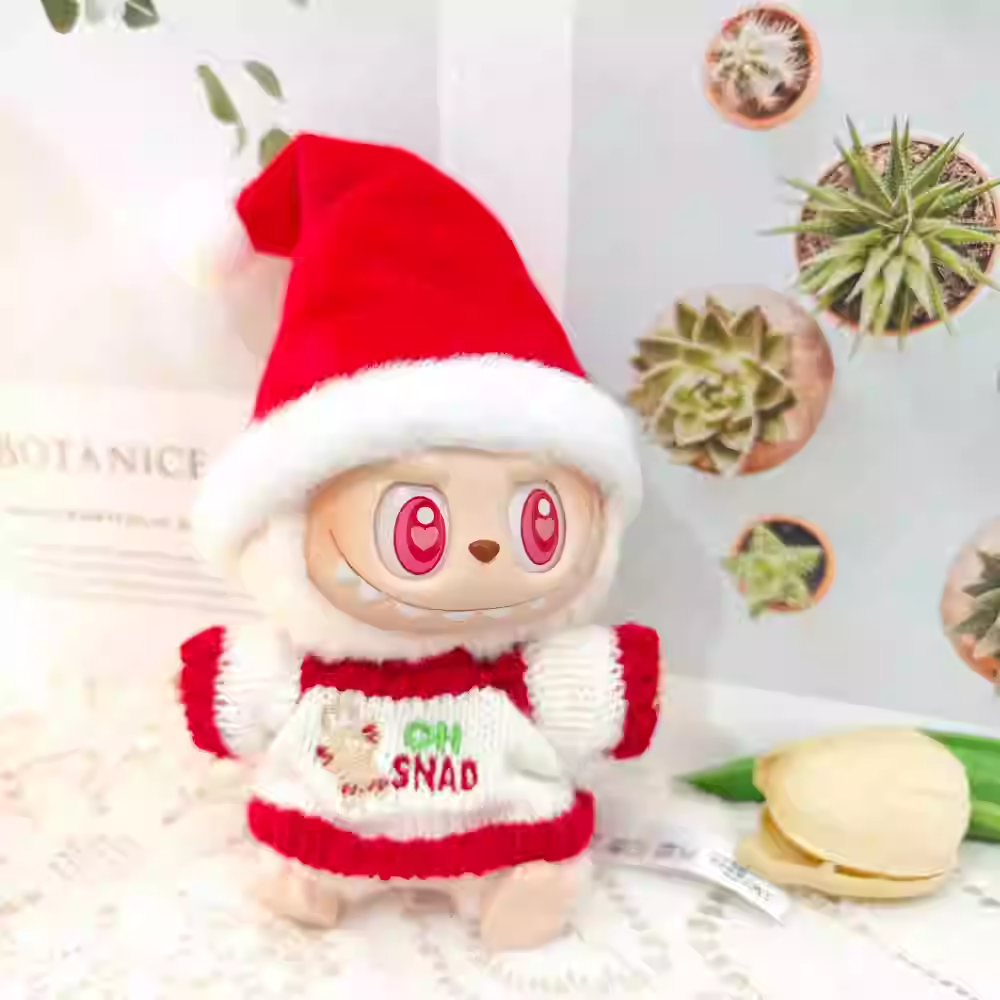 17cm Labubu Vinyl Keychain Charms Replacement Outfit Set (Clothes Only) for Collectible Dolls