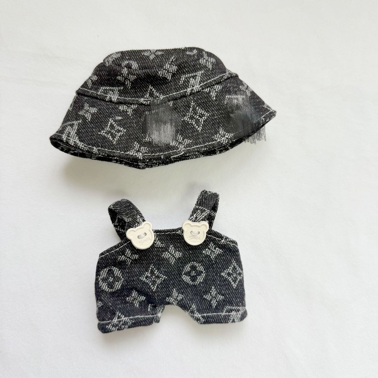Labubu Series 1/2/3 Outfit - Denim Clover Set for Keychain Doll Clothes Streetwear