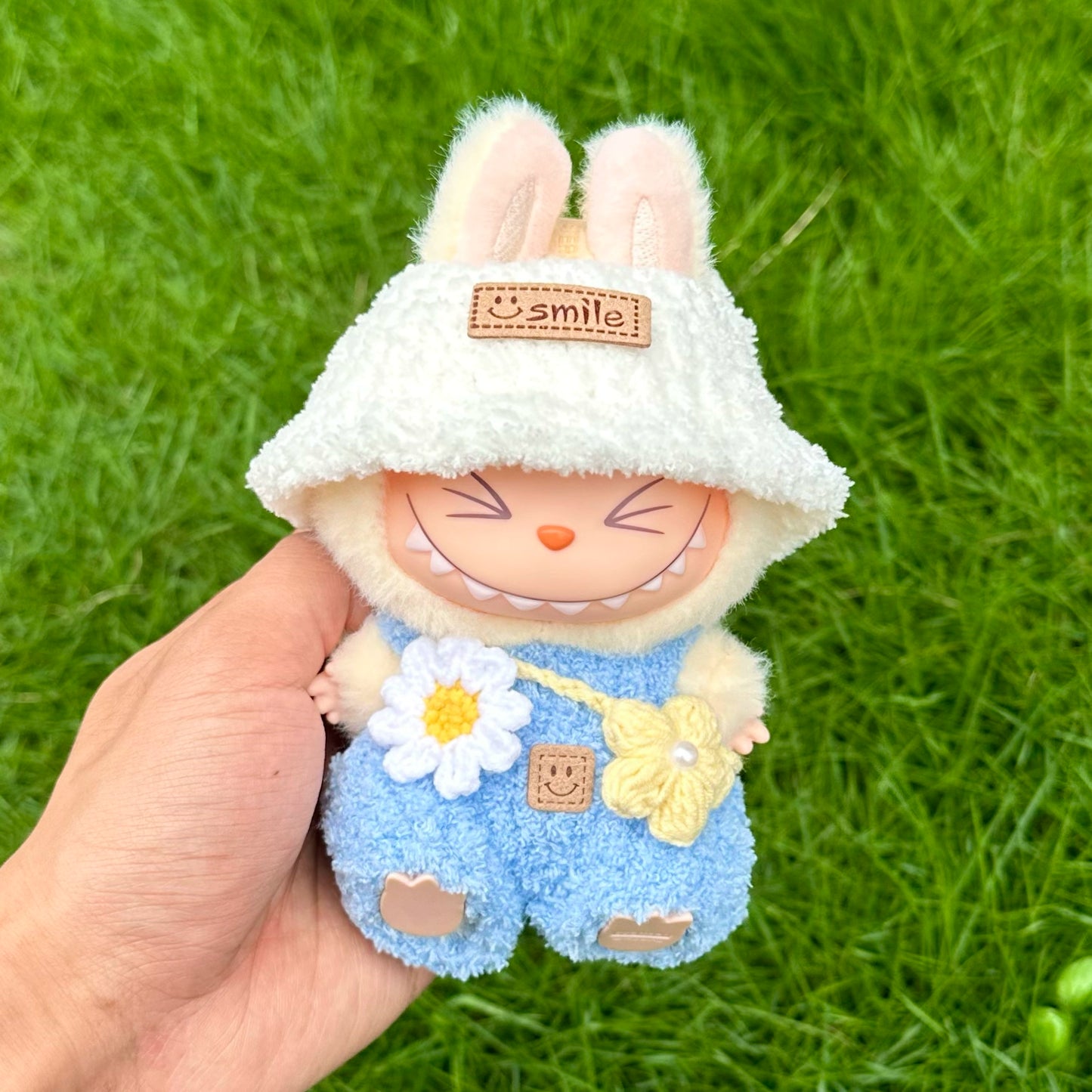 POP MART LABUBU FALL IN WILD CLOTHES SET - Handmade Knitting Fluffy Spring Wild Outfit Set