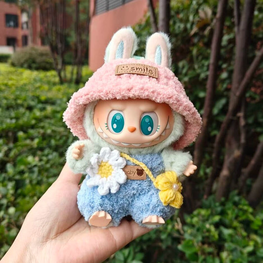 POP MART LABUBU FALL IN WILD CLOTHES SET - Handmade Knitting Fluffy Spring Wild Outfit Set