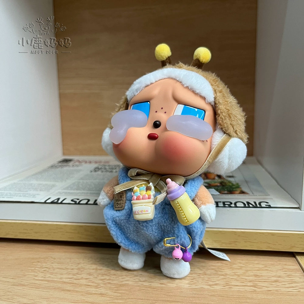 CRYBABY Tears Factory Onesie - Milk Bottle Overalls Set for 10cm Vinyl Dolls