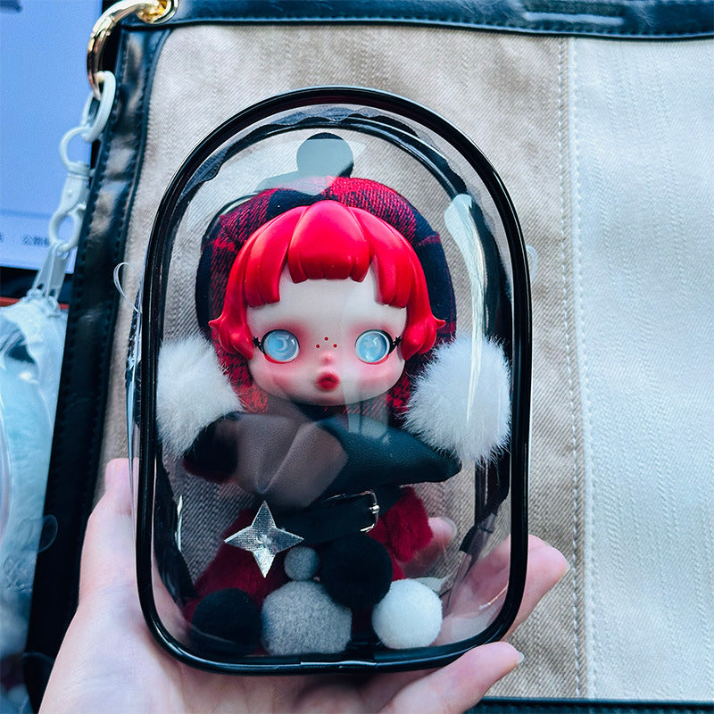 New SP Winter Sonata Protective Case - 15cm Carrier for Labubu Sitting Party Doll