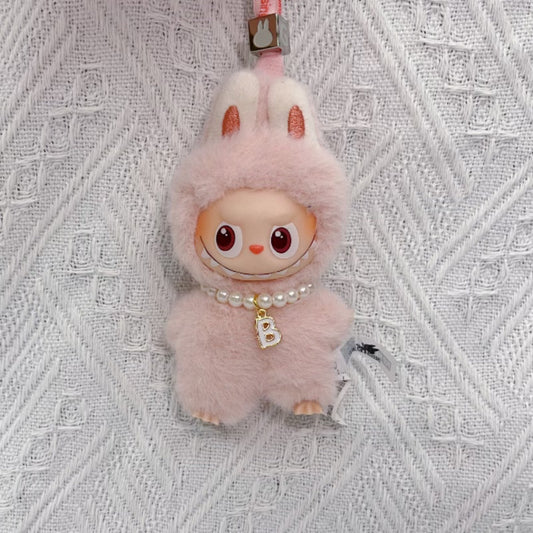 Mini Labubu 4.0 Heart Code Necklace - Plush Keychain Outfit for Series 4 Blind Box
