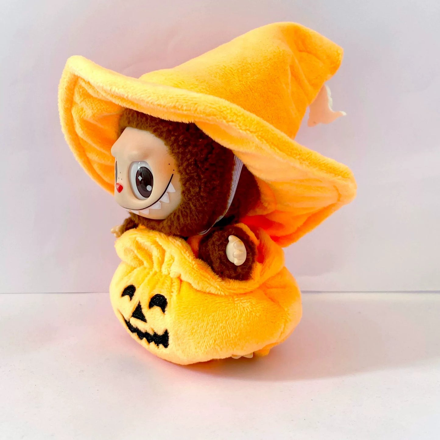 Labubu Halloween Costume Set - 17cm Pumpkin Dress & Witch Hat for Gen1-3 Dolls