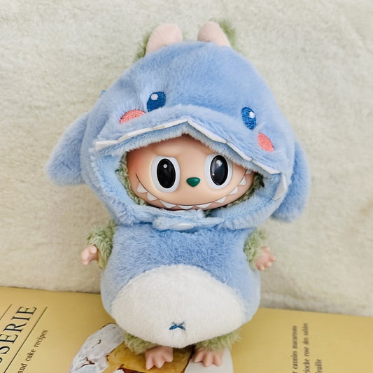 **(Clothes Only) 17cm Labubu Charm Doll Clothes Blind Box | Shark, Bee & Dinosaur Outfit Set**