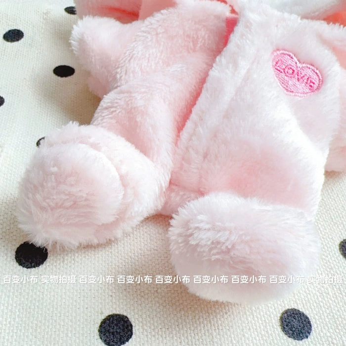 17cm Labubu Sitting Party Macaron Pastel Pink Rabbit Plush Onesie | Replacement Outfit for Plush/Vinyl Keychain Charms (Clothes Only)