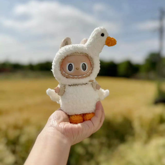 LABUBU 17CM Clothes Only | White Goose & Dinosaur Replacement Outfits | LABUBU Doll Accessories