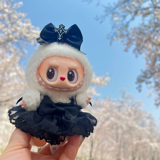 Labubu Halloween Outfit - Black Devil Dress for Vinyl Figure Keychain Doll Cosplay