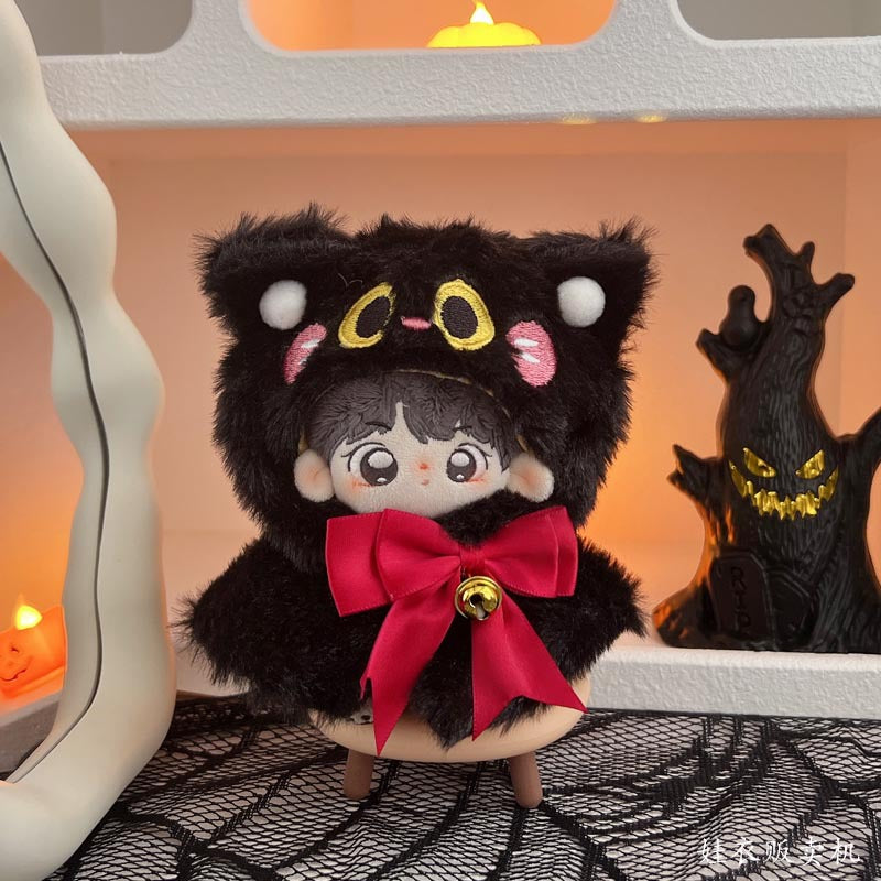NEW 17cm Labubu Halloween Suit Set - Black Cat Shawl Cape (Fits Gen1/2)