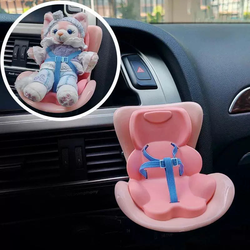 Labubu-Compatible Mini Car Safety Seat | Vehicle Doll Figurine, Dashboard Ornament & Car Interior Decor