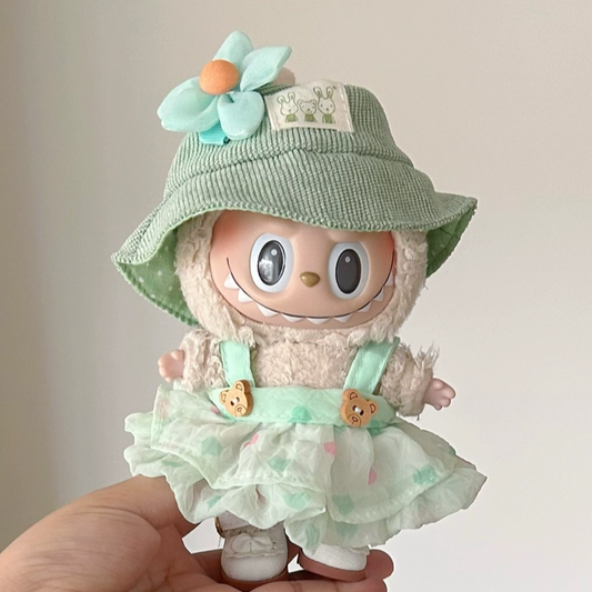 Labubu Vinyl Doll Clothes - Overalls & Dress Outfit for Keychain Figure Change Costume