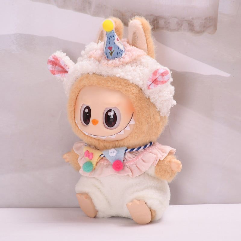 Labubu Series 2 Sitting Party Outfit - Lamb Onesie for Keychain Vinyl Doll Clothes
