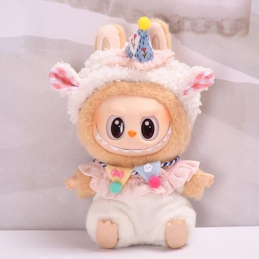 Labubu Series 2 Sitting Party Overalls Set - Halloween Outfit for Keychain Doll Clothes
