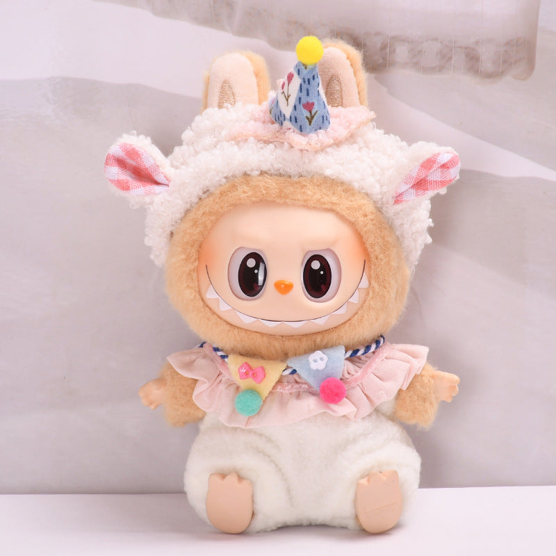 [Clothes Only] Gen 2 Blind Box Sitting Party Labubu Overalls Set Keychain | Labubu Outfit Change