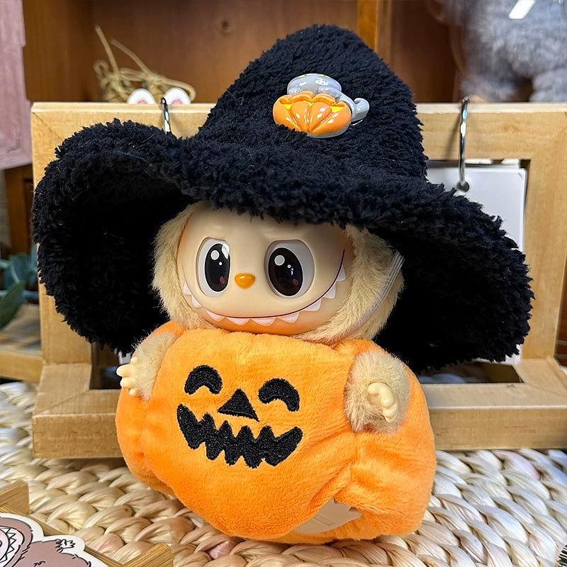 15-17cm Labubu Halloween Pumpkin Outfit - Sitting Party Series 1/2 Doll Clothes Set