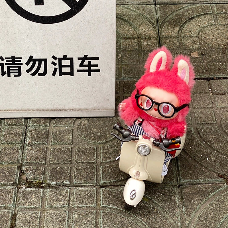 POP MART Labubu Action Figure Accessory - DIY Electric Motorcycle for 17cm Dolls (No Battery/Doll Included) | Movable Cool Bike Prop