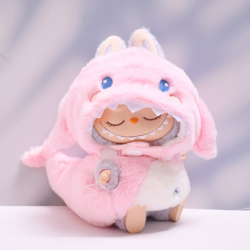 17cm Labubu 1st-2nd Gen Keychain Clothes Only | Multi-Animal Theme Replacement Outfit Set (Shrimp, Bee, Blue Shark, Green Dinosaur) for Vinyl/Plush Dolls