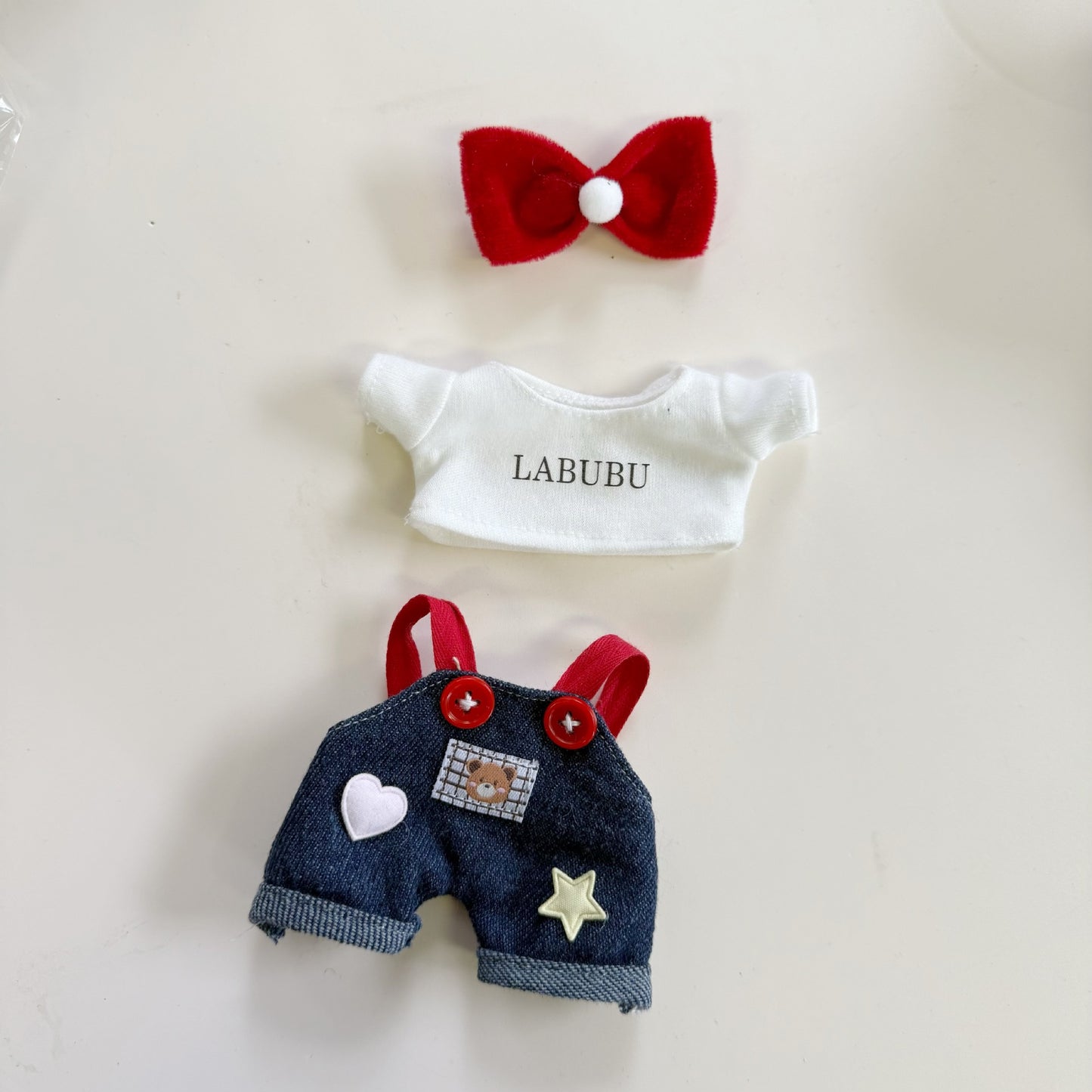 Labubu Outfit Set - Bear Overalls Clothes for Series 1/2 Blind Box Doll Change Costume