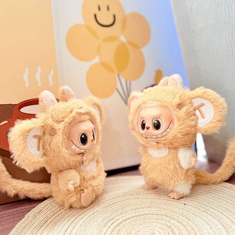 Cute Monkey Clothes for 9-Toothed Cartoon Series 17cm Dolls - Premium Collector's Adjustable Outfit Set, Fantasy Doll Clothing( (Not Include Doll)