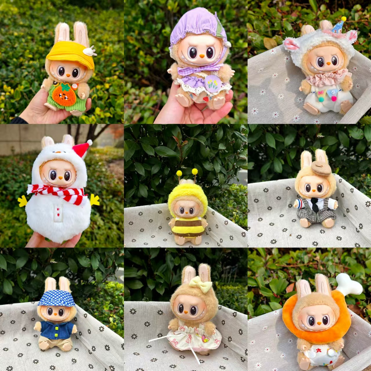 Labubu Series 1/2/3 Sitting Party Outfit - Cute Keychain Clothes for Vinyl Doll Change