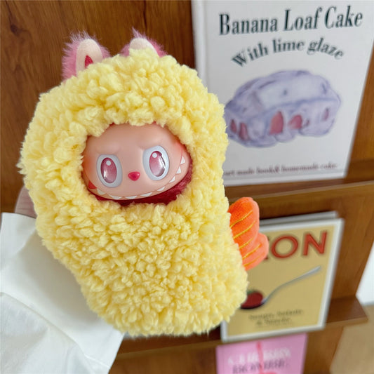 Labubu Fried shrimp Doll Clothes - Crunchy Texture Fabric + Bendable Tail (No Doll)