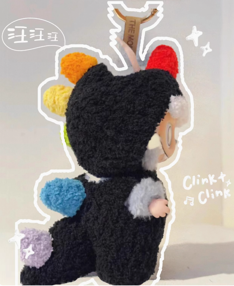 Handmade Crochet Dinosaur Outfit for Labubu 1st/2nd/3rd Gen Vinyl Figures - Custom Knitted Costume Replacement Clothes (Black Dinosaur)