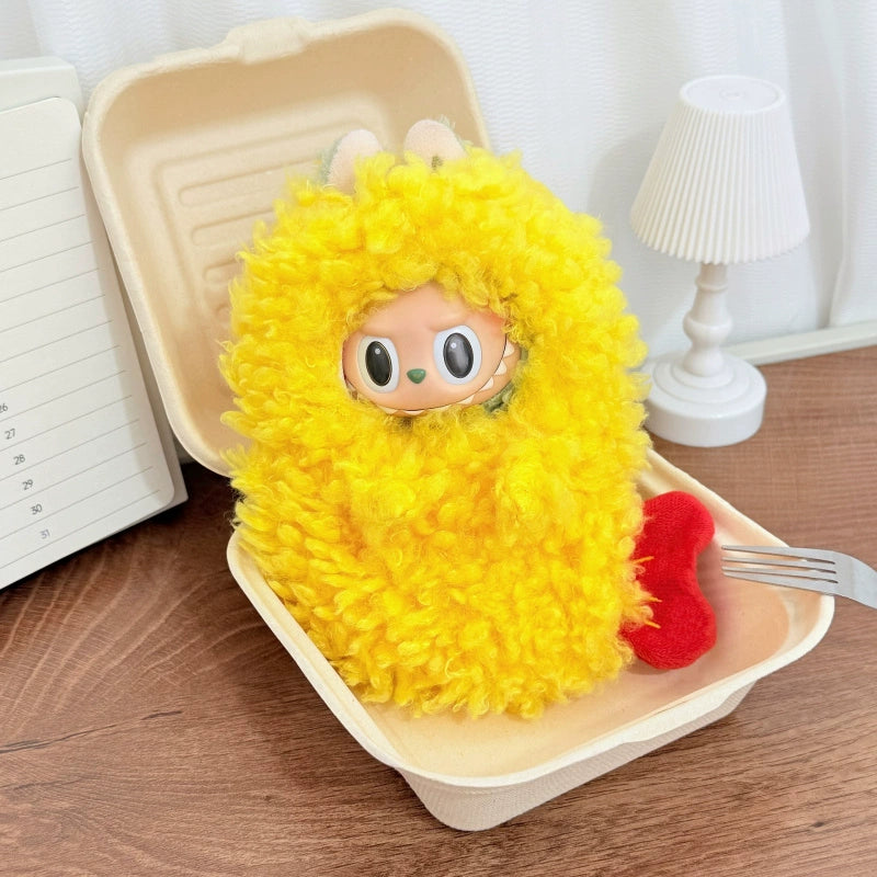 Handmade Tempura Shrimp Outfit for 17CM Labubu - Standard Body Cotton Doll Clothing Set