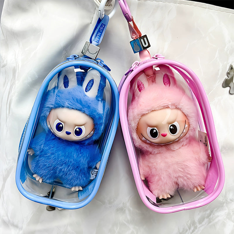 10.5cm Labubu 4th Gen Heart Code Series Clear Acrylic Protective Case | 3mm Thick Dust-Proof Storage & Collectible Carrier for Mini Keychain Charms