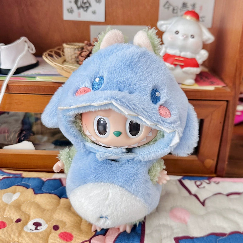 Dinosaur/Bee/Shark 3D Outfit for Labubu Plush Dolls - Cotton Doll Clothes