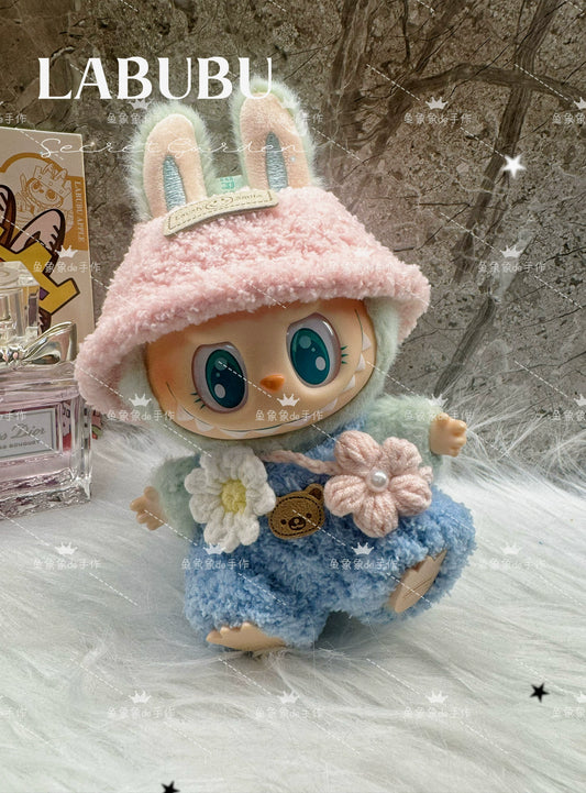 Labubu Handmade Knitted Little Spring Field Outfit Set for Vinyl Blind Box Dolls