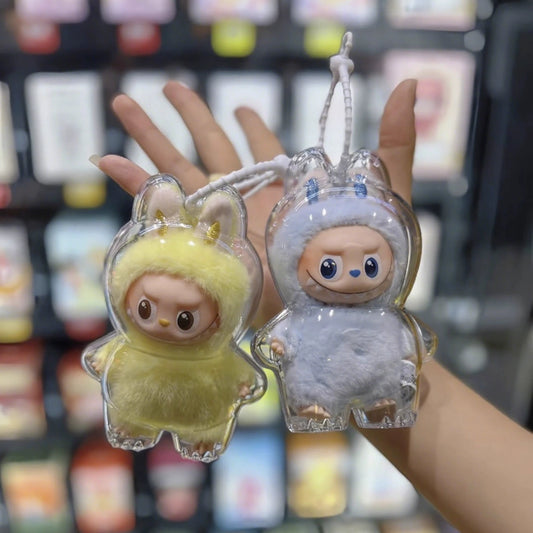 Labubu Series 4 Mini Case - High-Clarity Shell for Heart Code Plush & Vinyl Keychain