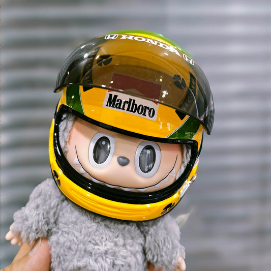 Labubu Motorcycle Helmet for Vinyl Figure - Cool Electric Bike Accessory for Blind Box Doll