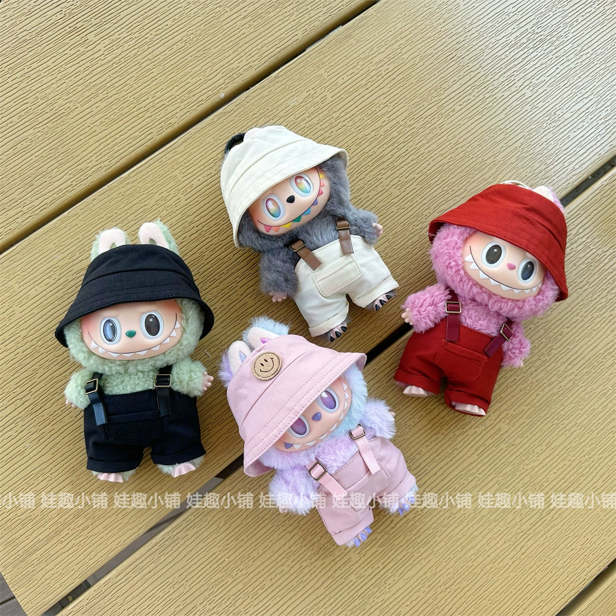 15-17cm Labubu Overalls Outfit - Series 1/2/3 Blind Box Keychain Change Clothes