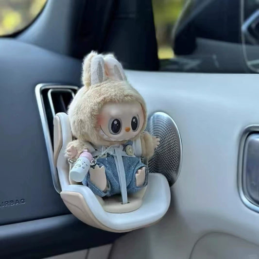 POP MART Labubu Car Air Vent Clip Holder - Secure Mount for 17cm Vinyl Figures | Dashboard/Seat Decor (No Doll)