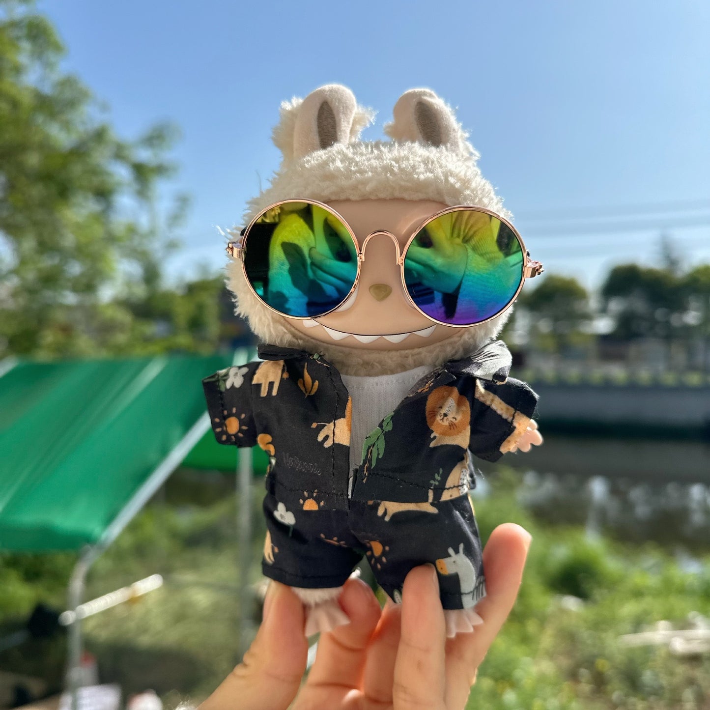 17cm Labubu Keychain Outfit - Cute Clothes Set for Blind Box Doll Change Fashion