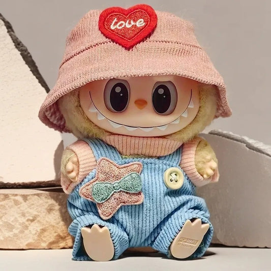 Labubu 1st-2nd Gen Sitting Party Doll Clothes | Macaron Style Outfit Set | Cute Apparel for Blind Box Figurines