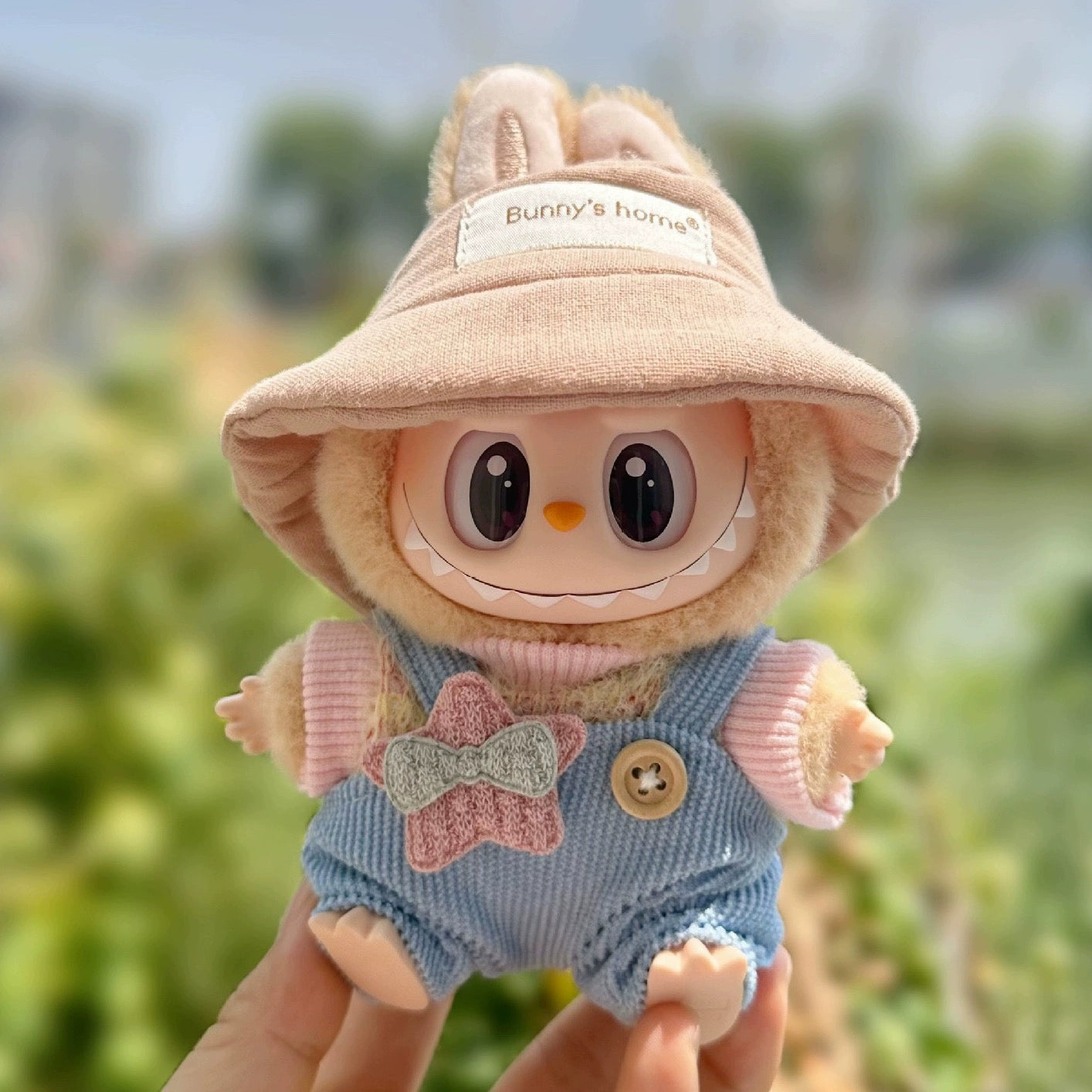 Labubu Gen 1 & 2 Doll Clothes: Sitting Party Series Overalls Set for Blind Box Charms (Clothes Only)