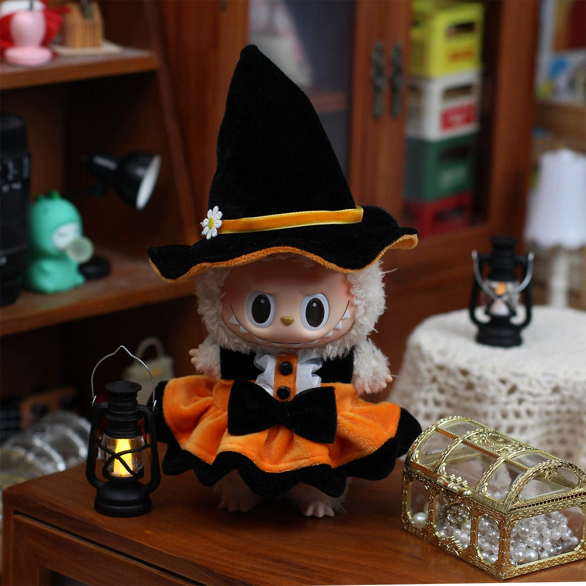 Labubu Halloween Outfit Accessories - Universal Ghost Mask for Vinyl Doll Party Cosplay
