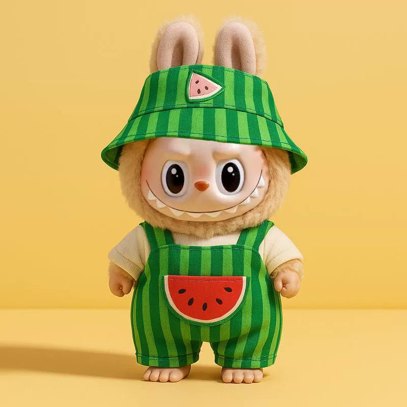 Labubu Fruit Party Costume Set - Watermelon Outfit for 17cm Plush Dolls