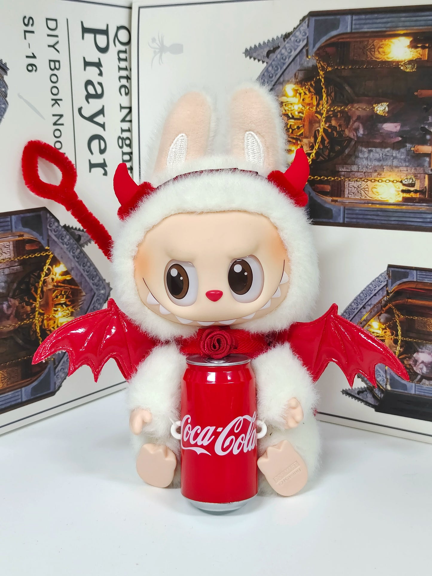 17cm Labubu Halloween Outfit - Red Devil Costume & Coca-Cola Change Set for Series 1/2/3