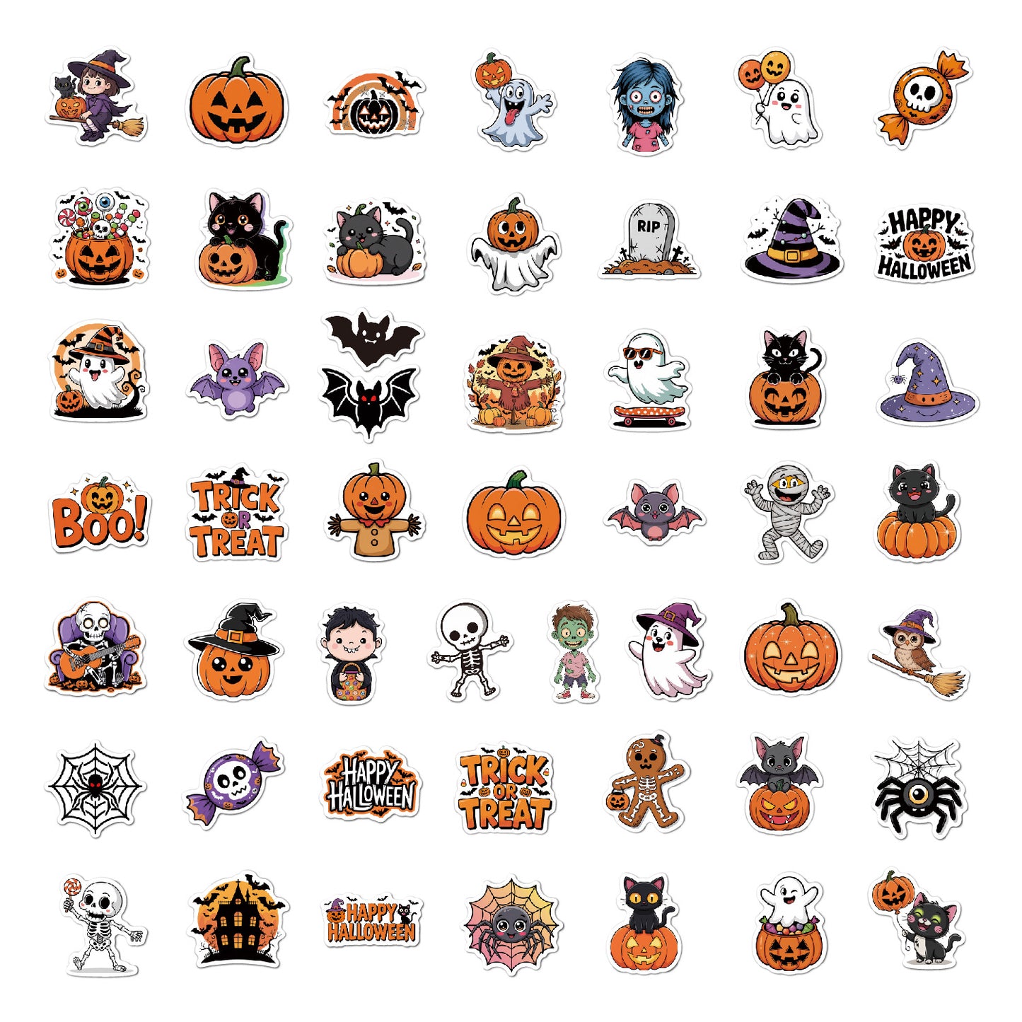 2025 Halloween Stickers - Holographic Waterproof Decals for Cups, Party Gifts, Decor