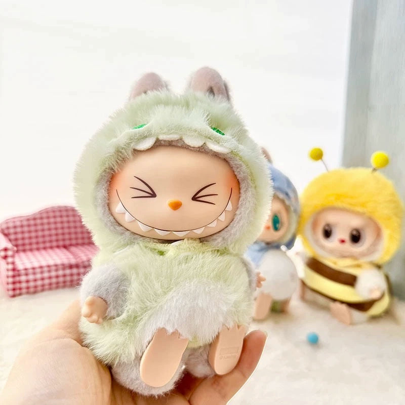 Labubu Dinosaur Changeable Outfit - Vinyl Keychain Car Hanger Doll Clothes Birthday Gift