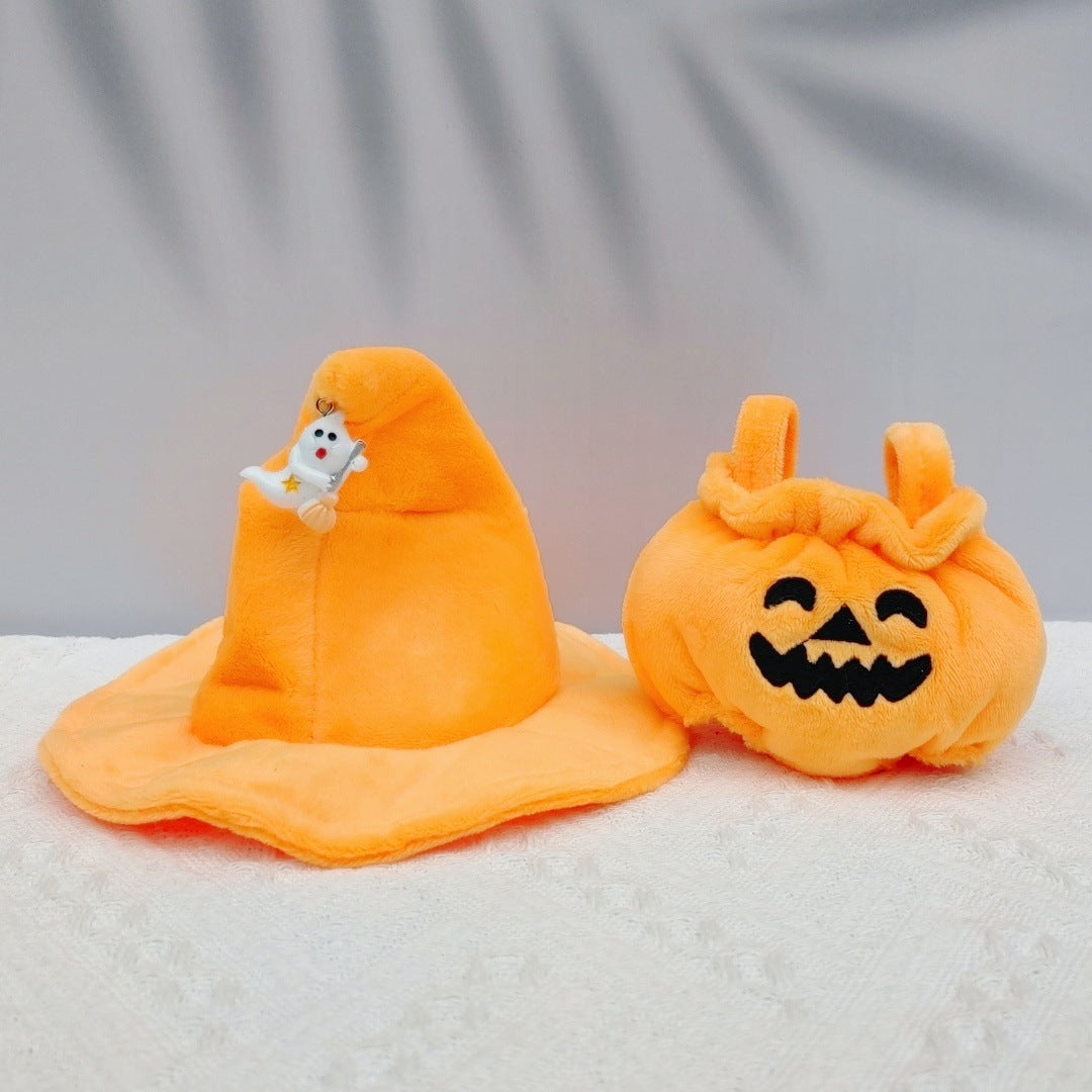 17cm Labubu Halloween Pumpkin & Christmas Devil Outfit | Vinyl Replacement Clothes with Horns & Tail for Collectible Dolls