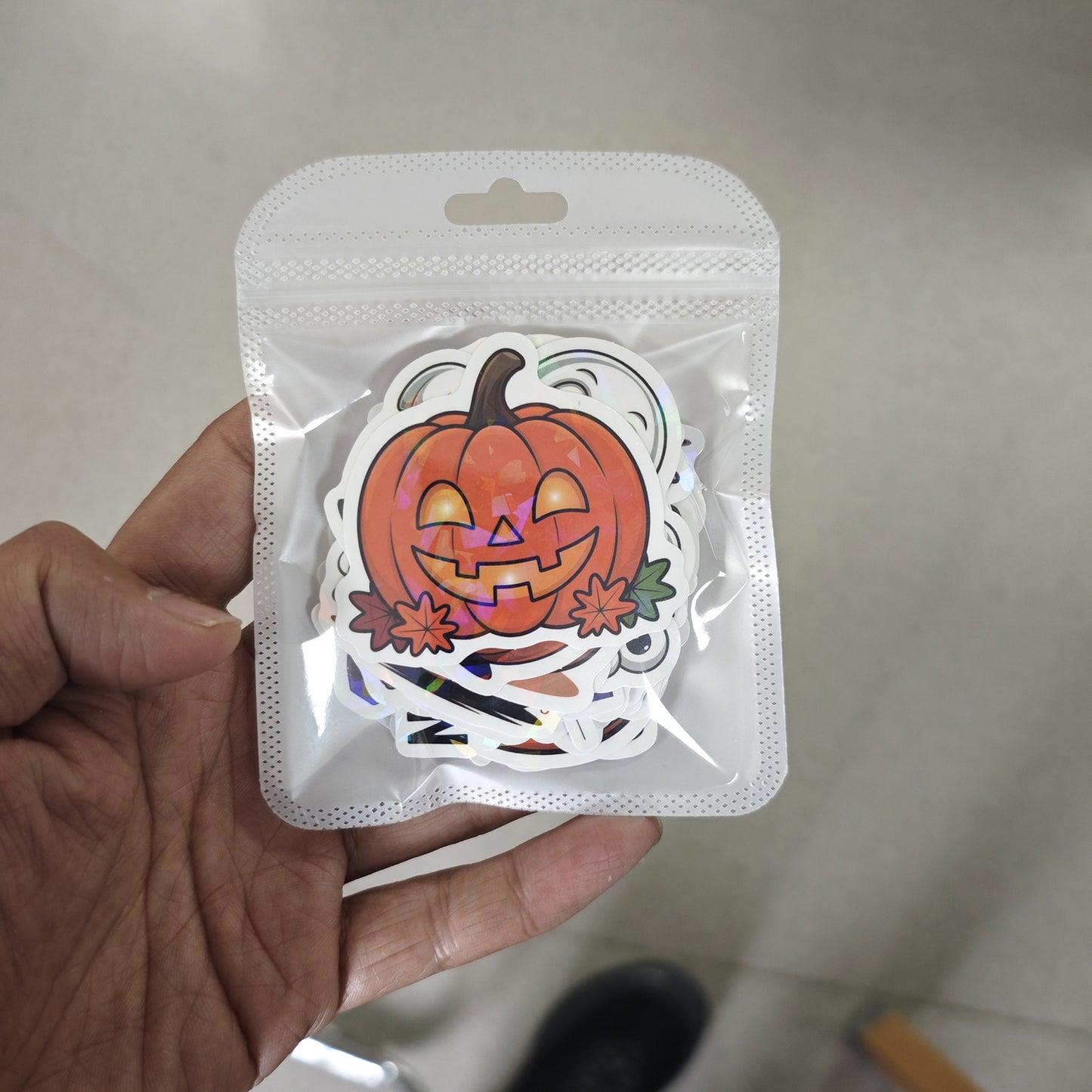 2025 Halloween Stickers - Holographic Waterproof Decals for Cups, Party Gifts, Decor