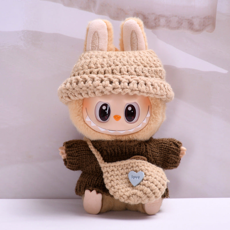 17cm Labubu Gen 2 Sitting Party Casual Set | Doll Clothes for Keychain Charms | Clothes Only