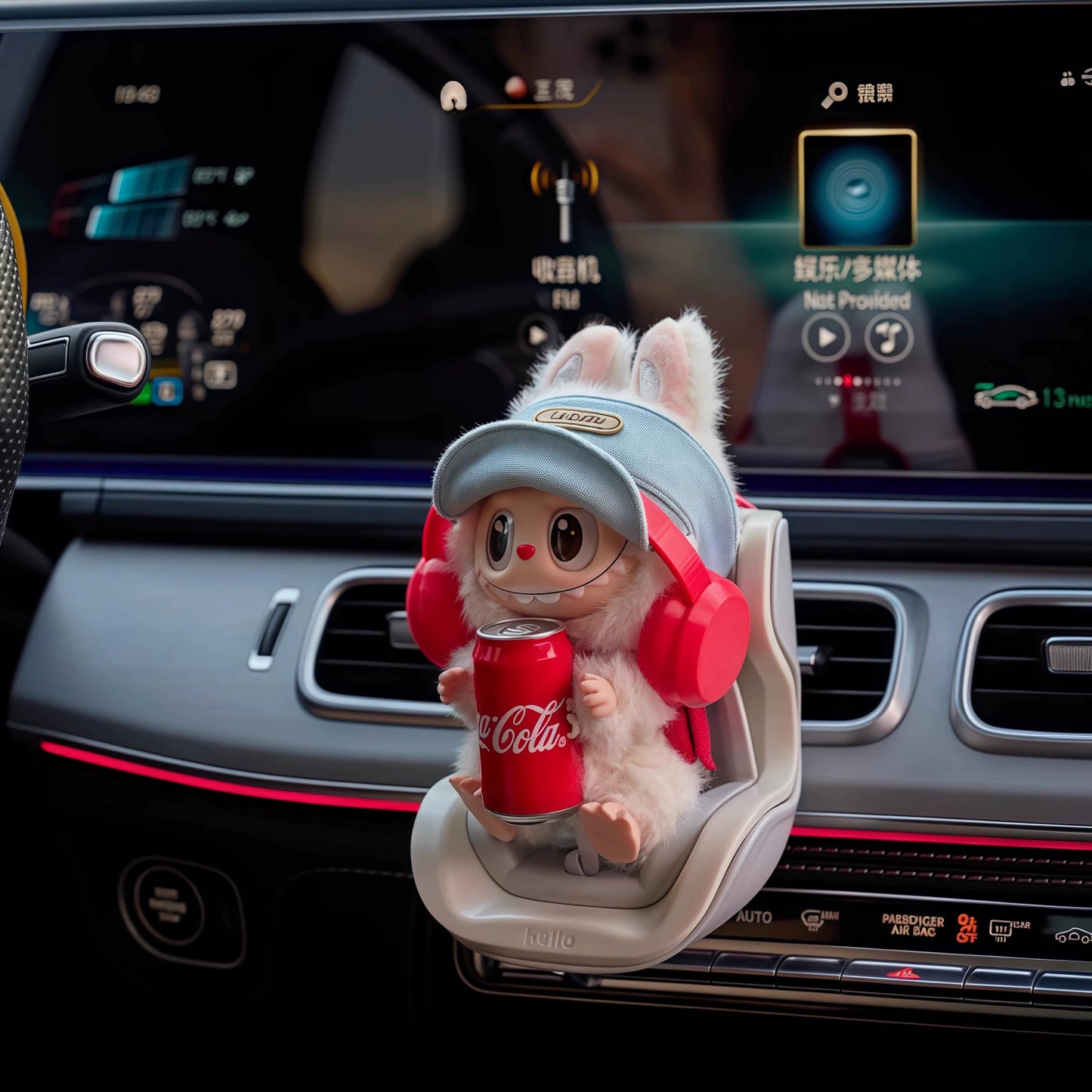 Labubu Sitting Party Car Vent Clip - Series 1/2/3 Air Freshener Decor for Vehicle