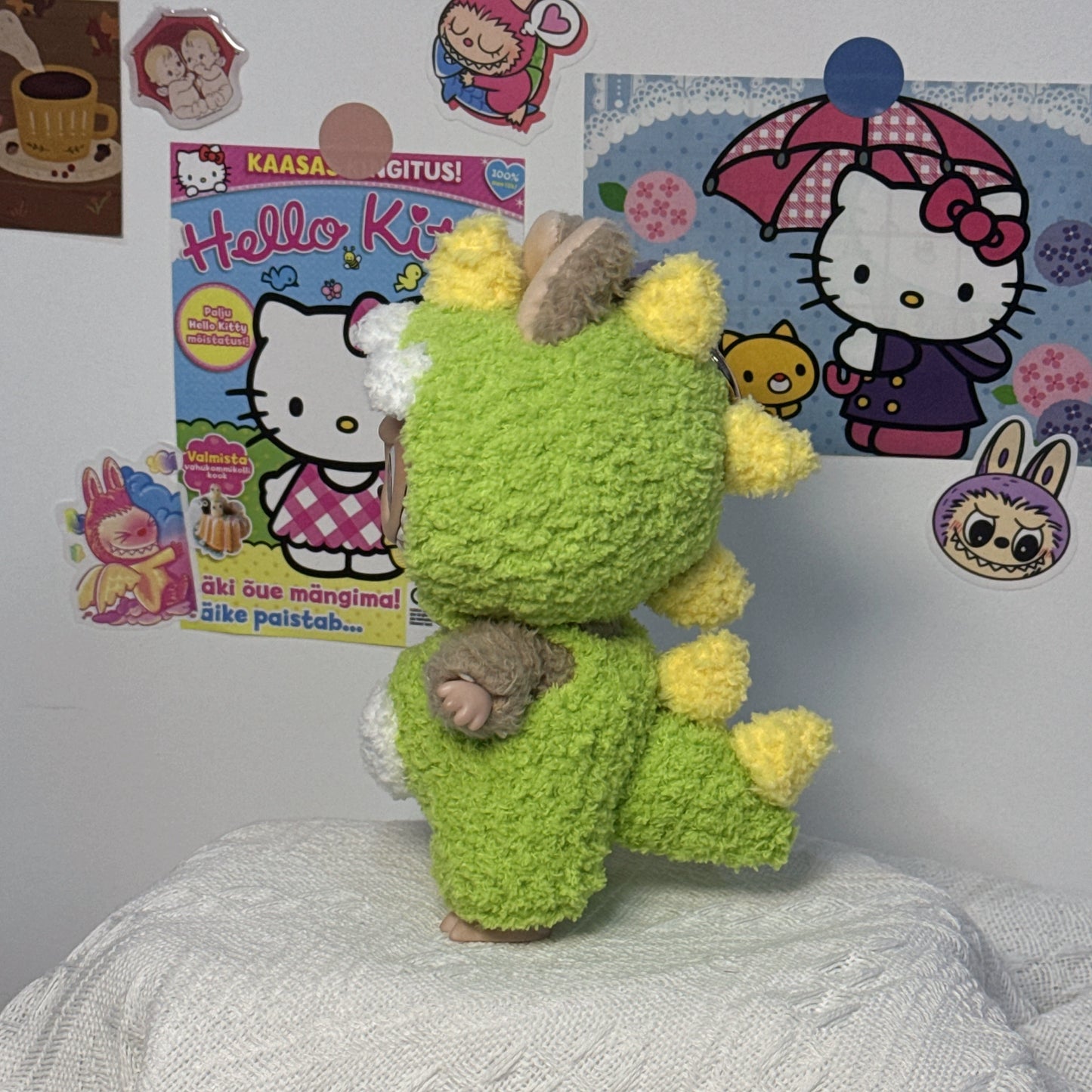 17cm Labubu Doll & Plush Toy Keychain Outfit | Hand-Knitted Little Dinosaur Changeable Clothing