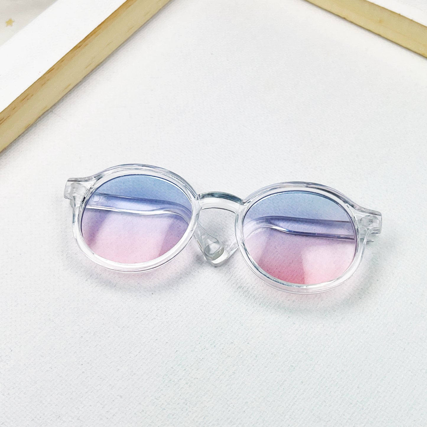 20cm Cotton Doll Glasses | Black Frame with Clear & Colorful Lenses Sunglasses Accessories for Photography Props