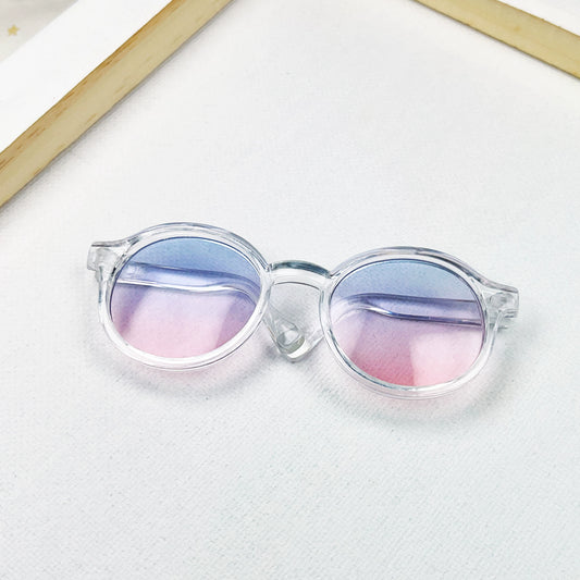 20cm Cotton Doll Glasses | Black Frame with Clear & Colorful Lenses Sunglasses Accessories for Photography Props
