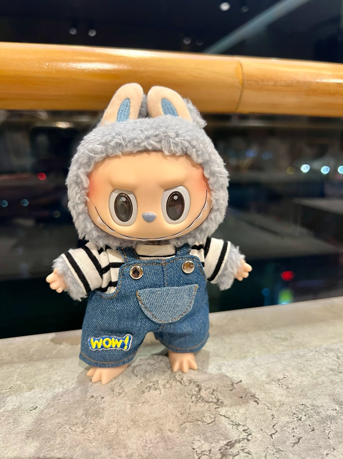 POP MART Labubu WOW Series Doll Clothes - Macaron Vinyl Face Cool Outfit for 17cm Figures (No Doll Included)